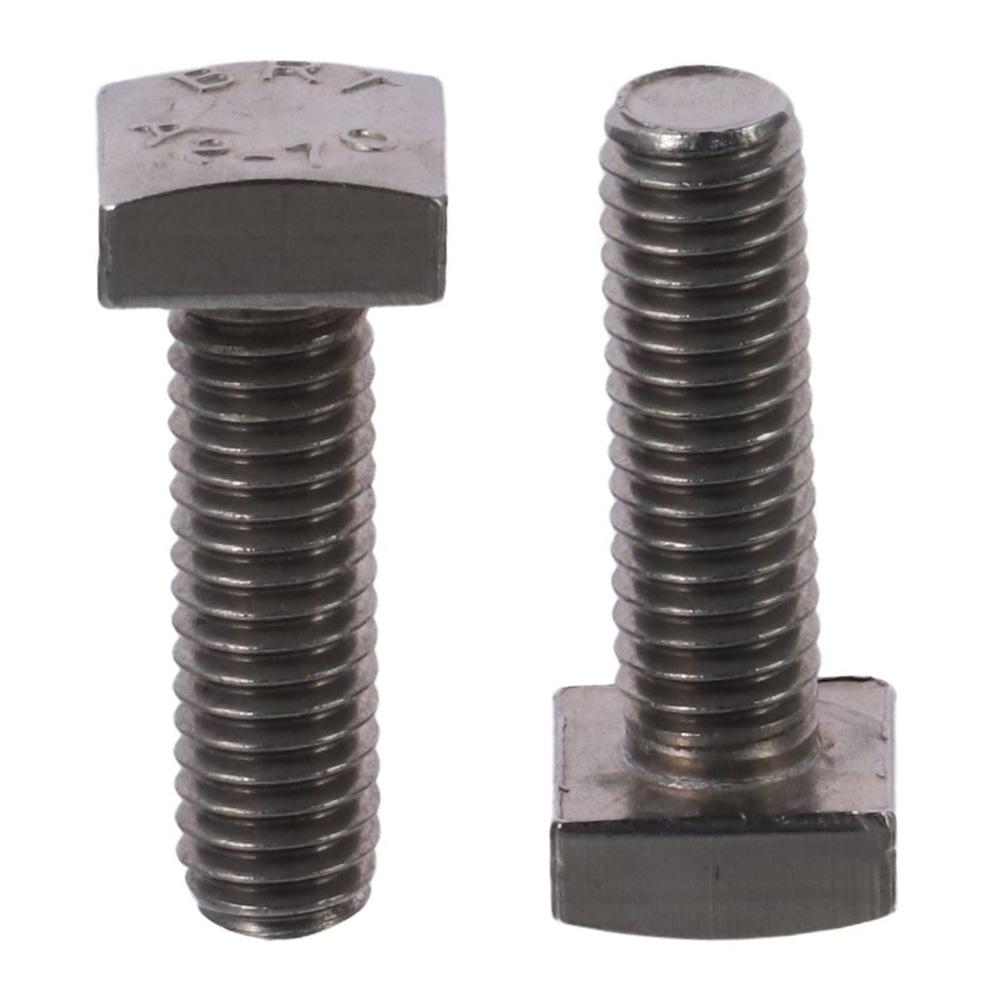 2 шт. Болт с квадратной головкой M6*20 мм, серебристый, с полной резьбой, прочный, квадратные машинные винты