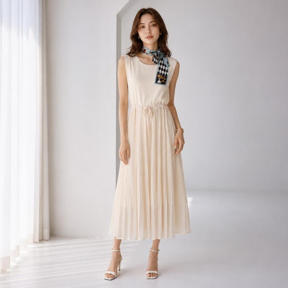 Customable Sleeveless Pleated Layered Dress T2604op020b