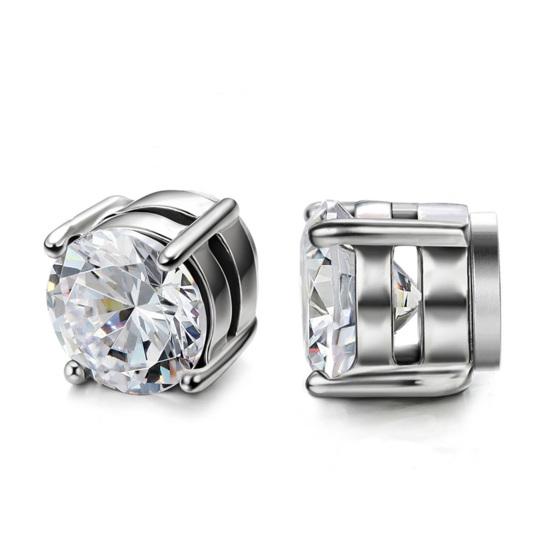 1шт зажим для ушей не пирсинг безболезненный магнитный геометрический яркий блеск для женщин и мужчин кубический цирконий