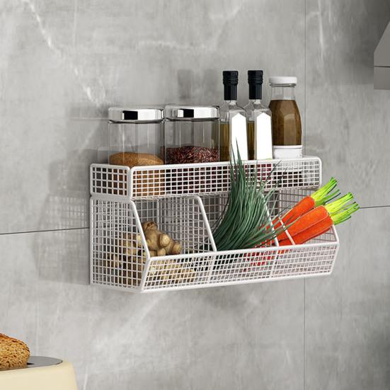 Корзина для хранения из проволочной сетки, большая вместимость, прочная, несущая, простая установка, настенная полка, органайзер, корзина
