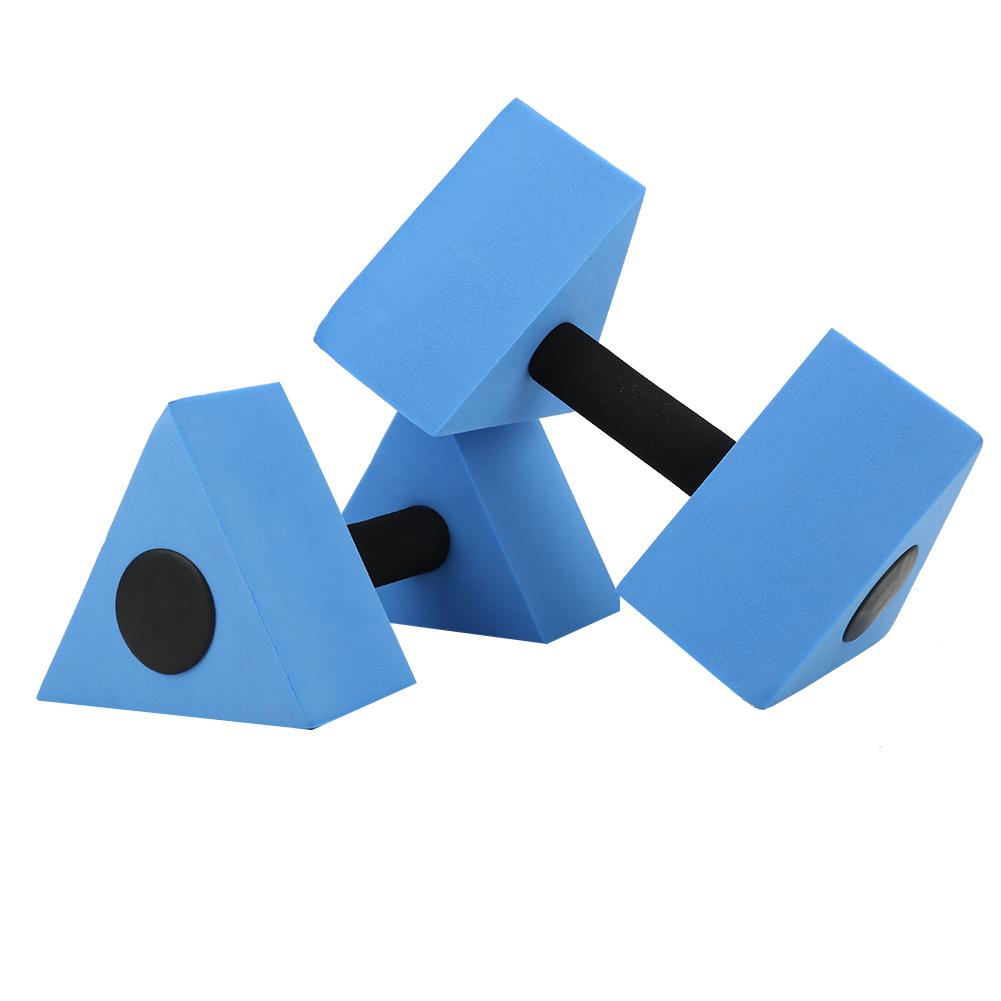 2PCS Triangle Dumbbell EVA Water Weight Barbell Children Swimming Fitness EquipmentBlue