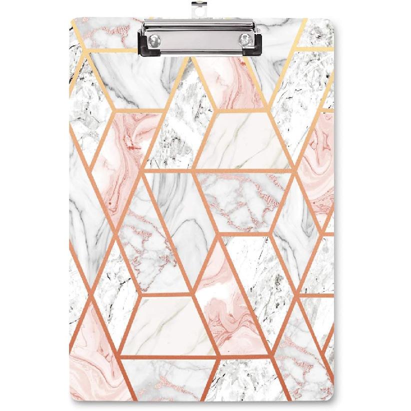 WAVEYU Cute Clipboard, Decorative Office Fashion Hardboard Wood Nursing Clip Board for Standard A4 Letter Size for Students, Women,12.5"x 9",