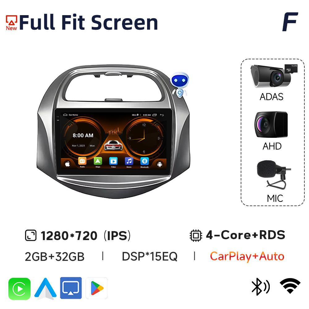 JIUYIN Incell Car Stereo with Screen for Chevrolet SPARK BEAT Android Auto Wireless Carplay 4G Electronics Navigation with Frame