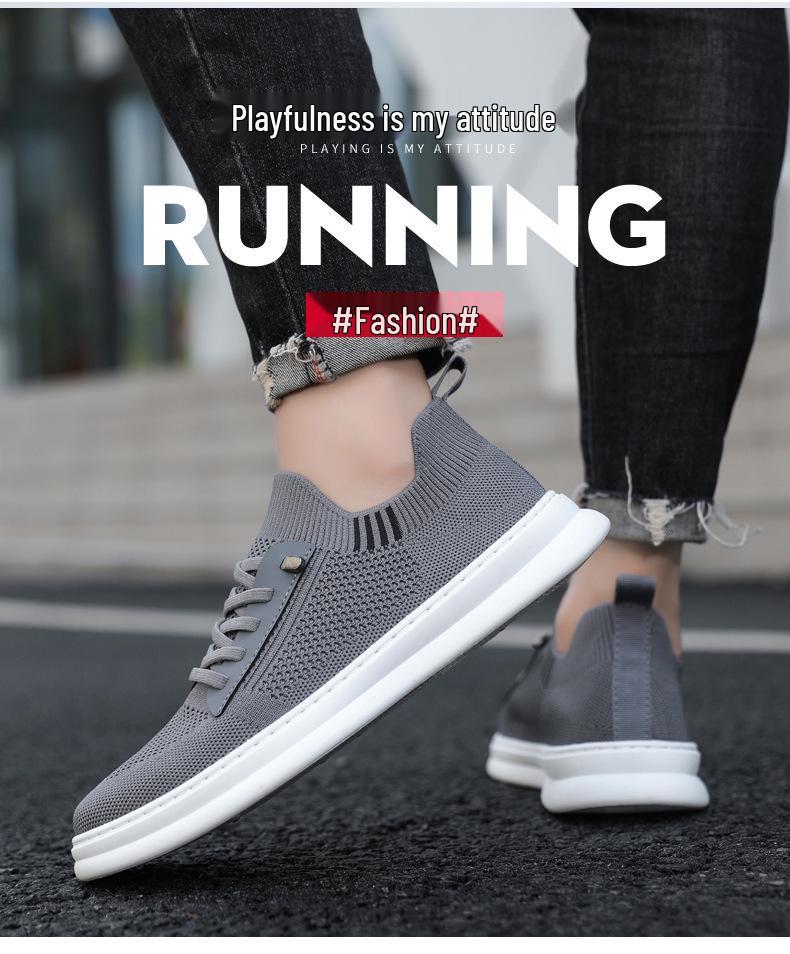 Мужские осенние дышащие сетчатые слипоны Flyknit повседневные низкие спортивные кроссовки