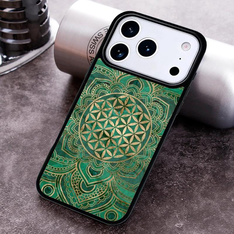 Чехол для телефона 'Цветок Жизни в Лотосе Пастельные Золота' для iPhone 17 16 15 Pro Max Air 14 13 12 11 Plus Ударопрочный Чехол