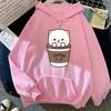 Женская худи Kawaii с персиком и гомой Женская Харадзюку Милые кошачьи худи Осень Зима Забавная худи с графикой кофе