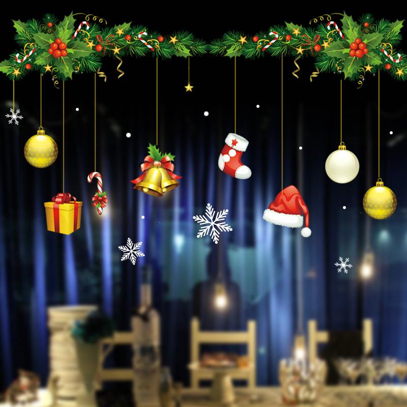 Christmas Window Sticker Merry Christmas Decorations For Home 2025 Cristmas Ornament Xmas Navidad New Year 2025 Natal Gifts
