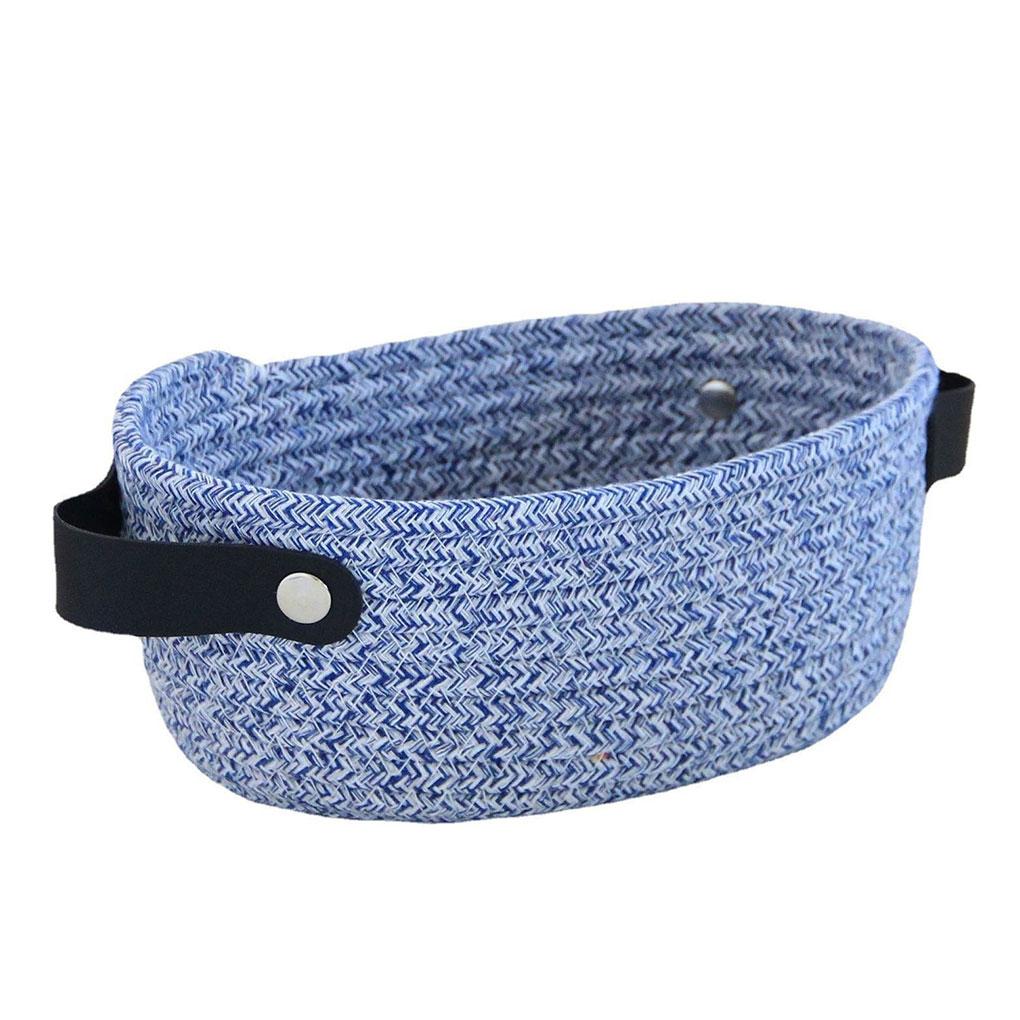 Корзина для хранения в скандинавском стиле с ручками, плетеная вручную из хлопковой веревки, контейнер для игрушек, всякой всячины, ключей, рабочего стола для гардероба