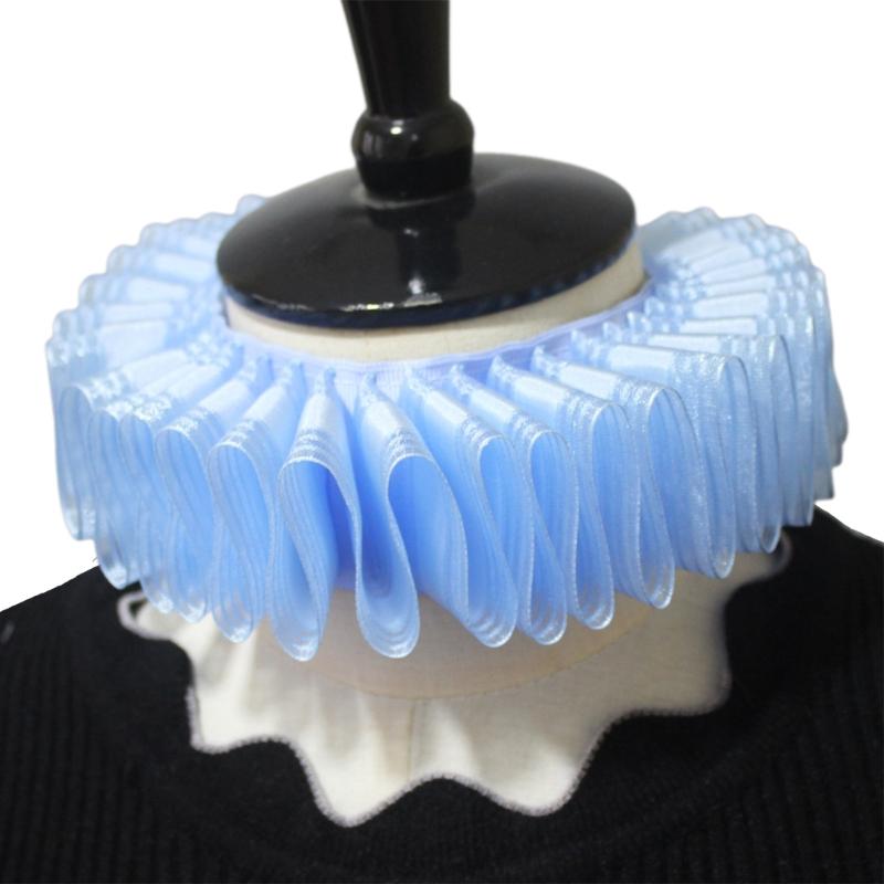 Ренессансный воротник-жабо, накидка, ретро тюлевый воротник с оборками, клоунский многослойный викторианский воротник с оборками