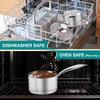 Маленькая кастрюля емкостью 1 кварта, трехслойная кастрюля для молочного соуса из нержавеющей стали со стеклянной крышкой, кухонная индукционная посуда для приготовления тушения, которую можно мыть в посудомоечной машине