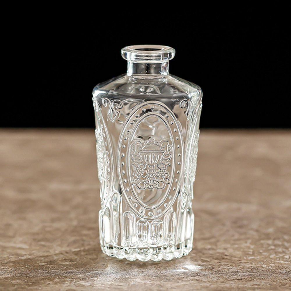 Прозрачная стеклянная ваза для цветов, мини-тисненая гидропонная ваза для растений, INS стиль, настольные украшения, украшение для дома, товары для вечеринок