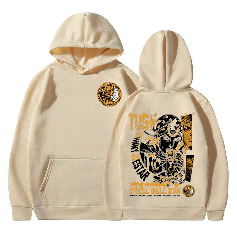 Аниме Jojo Bizarre Adventure Толстовки Джонни Джостар STEEL BALL RUN Манга Графические Толстовки Мужские С Длинным Рукавом Флисовые Пуловеры