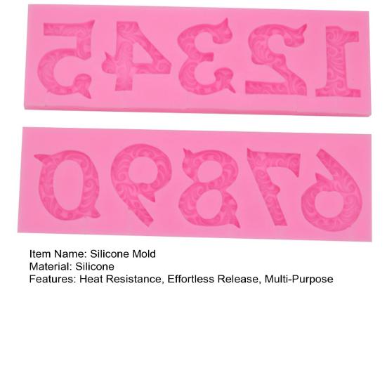 Набор силиконовых форм 2 шт. Антипригарная форма для маффинов, помадки, торта, шоколада. Термостойкая 3D форма в виде цифр. Цифры 0-9. Формы для выпечки с тиснением.