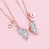 2 Pcs Hot Selling Butterfly Necklace Fashion BFF Friend Necklace Set Exquisite Alloy Magnet Necklace Jewelry Personalized Gift