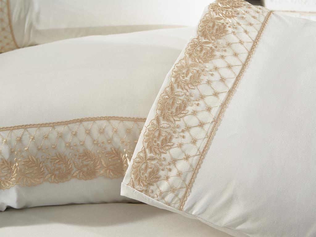 Комплект пододеяльников Suzan 6шт, пододеяльник 200x220, простыня 240x260 жаккардовая ткань, полный размер, двойной размер Cream Cappucino