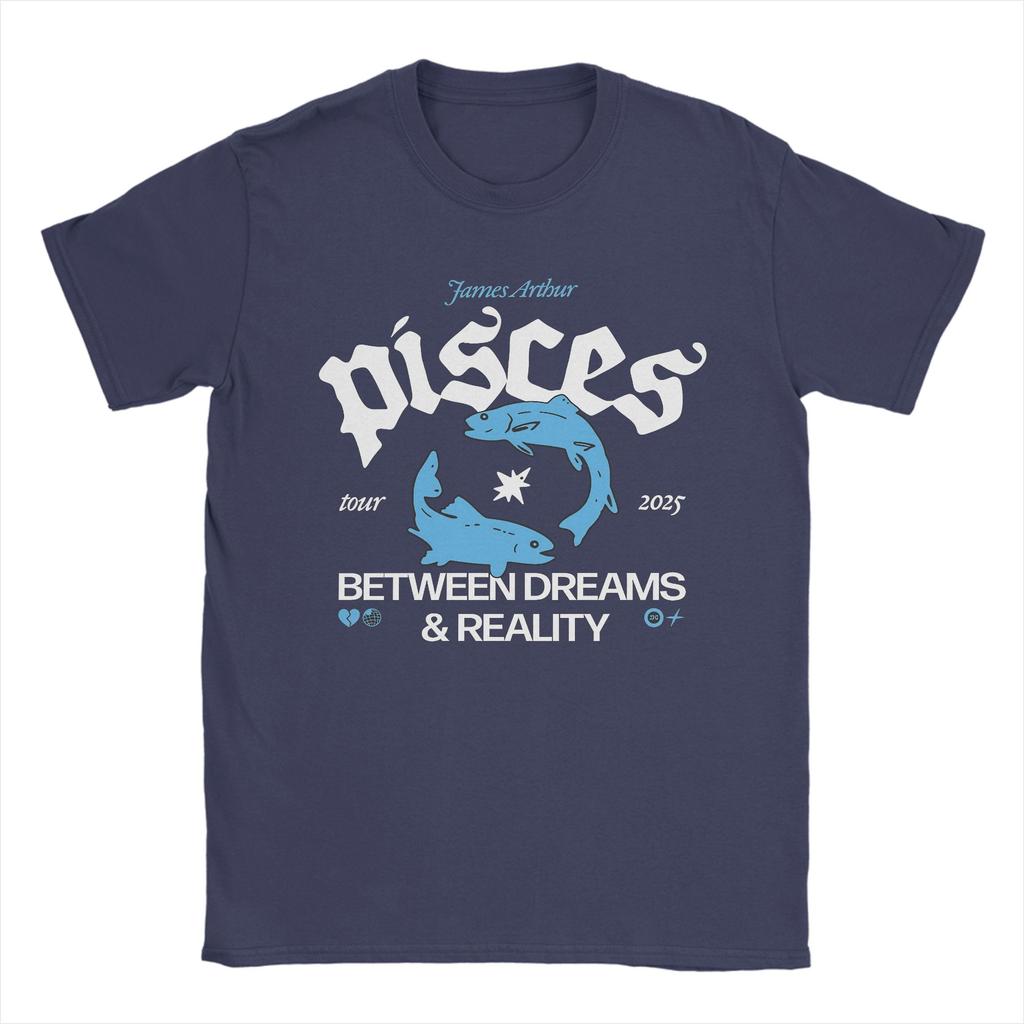 Men TShirts James Arthur Pisces  Casual Pure Cotton Tees Short Sleeve  T Shirts Crew Neck Clothes Plus Size