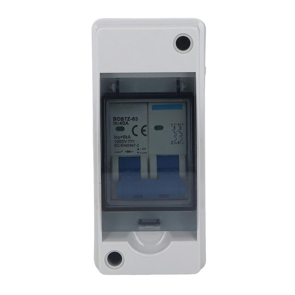 DC Disconnect Switch 40A Protective Transparent Cover Miniature Circuit Breaker with IP65 Distribution Box 1000V