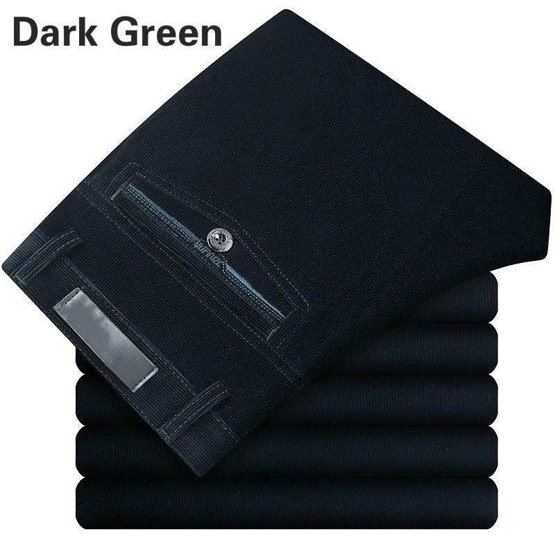 Men's Office Business Pants Warm Solid Color Thickened Large Size Corduroy Pants