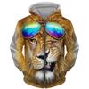 Spring Autumn Men's Zipper Hoodie Sweatshirts 3D Animal Lion Beast Printing Hooded Pullover Fashion Jacket Casual Sportswear