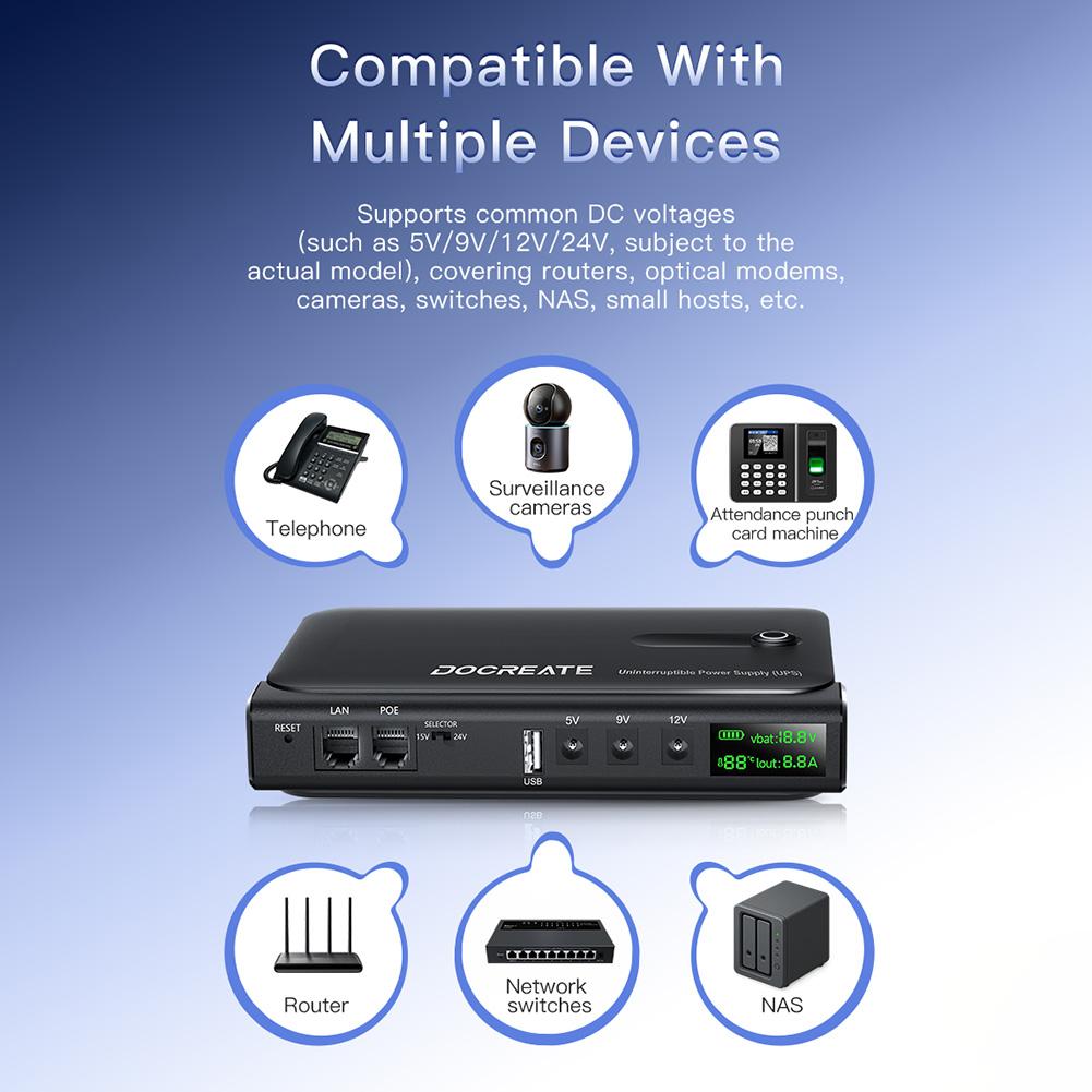 Цифровой ИБП DC1036L, блок питания 36 В с защитой от перегрева и несколькими выходными напряжениями для роутера и сетевых устройств