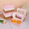5/10pcs Kraft Paper Cake Boxes Rectangle Pastries Bakery Cupcakes Boxes Party Decor