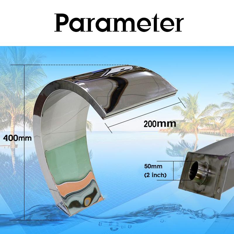 304 Нержавеющая сталь Фонтан Пруд Бассейн Сад Водопад Декоративная фурнитура Смеситель 60x30 см/40x20 см