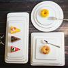 European White Square Plates Set Ceramic Plates Dinner Set Plates and Dishes Western Dishes Cake Pan Dessert Plate Sushi Dish