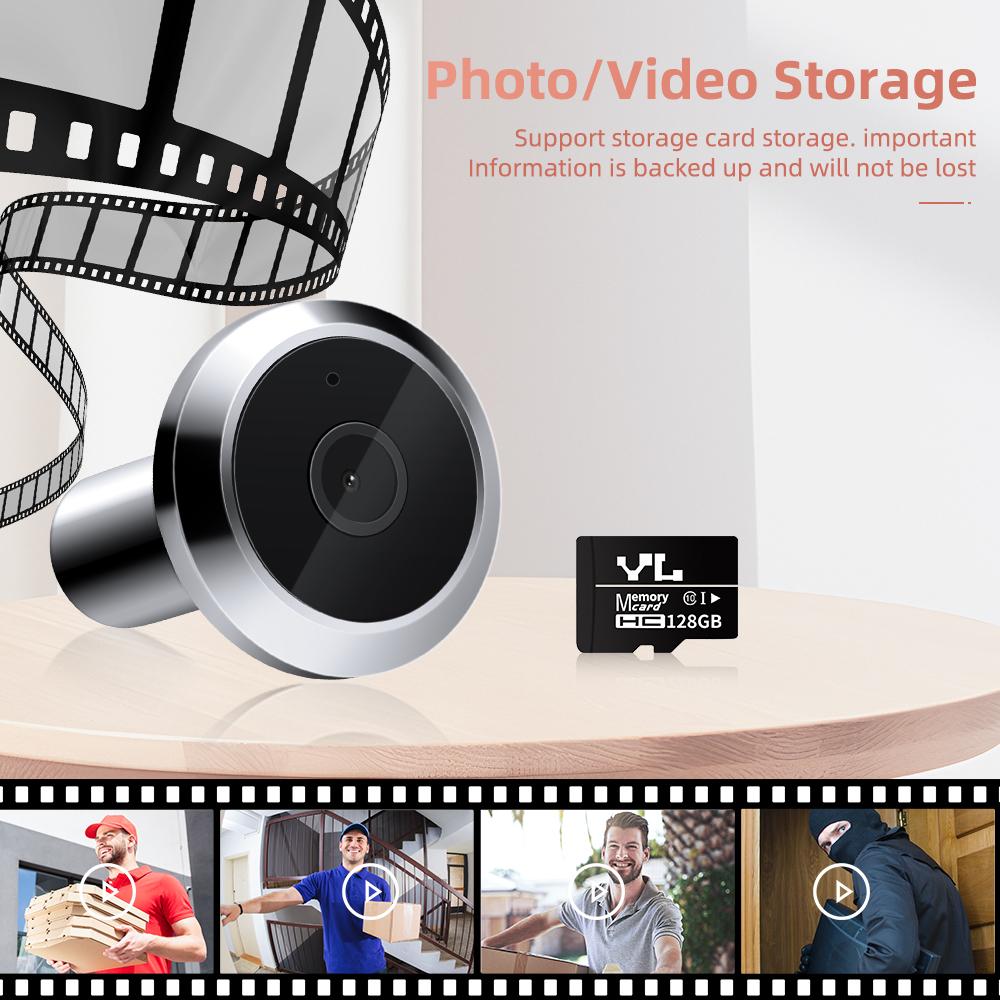 Умная дверная камера Tuya WiFi S50, камера с автоматическим обнаружением дверного глаза, цифровой дверной просмотрщик, беспроводной дверной звонок, цифровой дверной глазок, дверной звонок