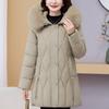 Winter Jackets Middle Age Woman Plus Size Outerwears Hooded Faux Fur Collar Thick Warm Casual Winter Coat Female Parkas