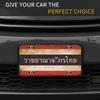 Heavy Metal Thai License Plate Wall Decor - Vintage 2D Red Blue Stripe Sign for Garage, Man Cave