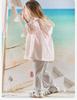 Davidella girls' bell bottoms thin summer clothes new children's knitted cropped pants baby casual pants