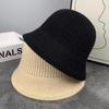 Knitted Fishing Cap Autumn Winter Fleece Round Top Hat Fashion Bucket Hat  Outdoor