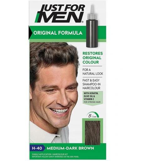 Just For Men Medium Dark Brown H40 Hair Color Shampoo Medium Dark Brown 60g