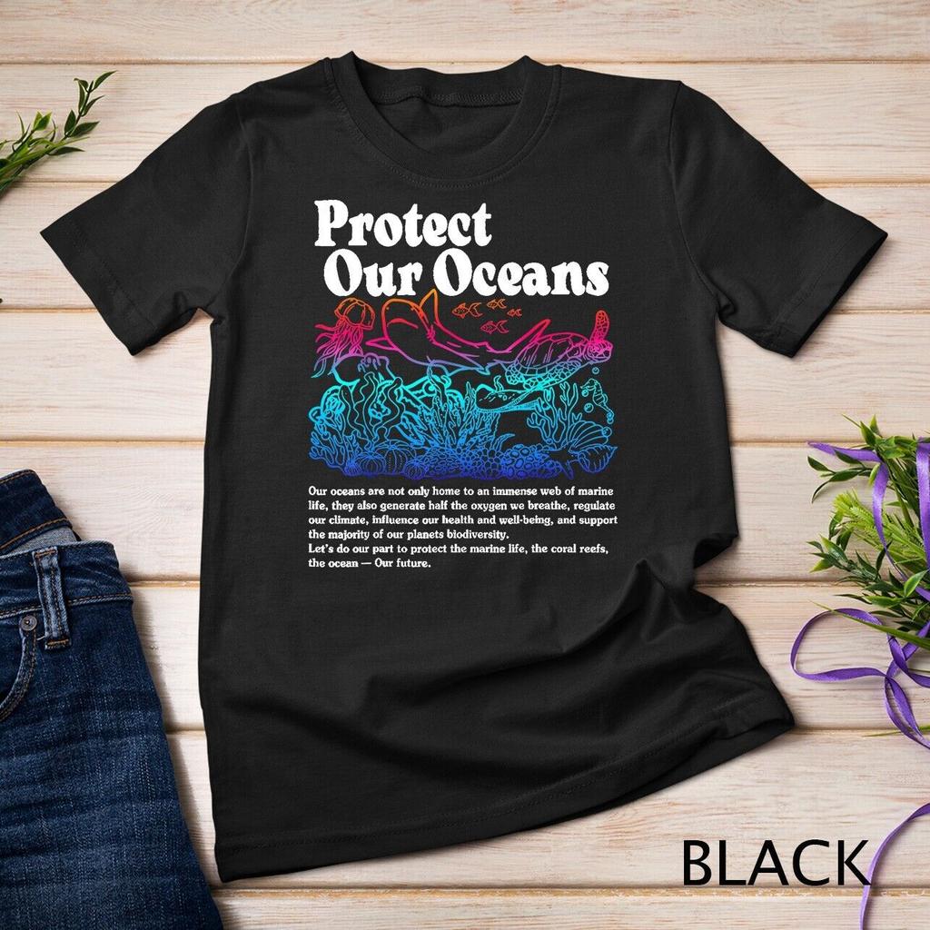 Protect Our Oceans Save The Ocean World Ocean Day Earth Day Tshirt Woman Man Summer Fashion Casual Cotton Graphic T Shirts