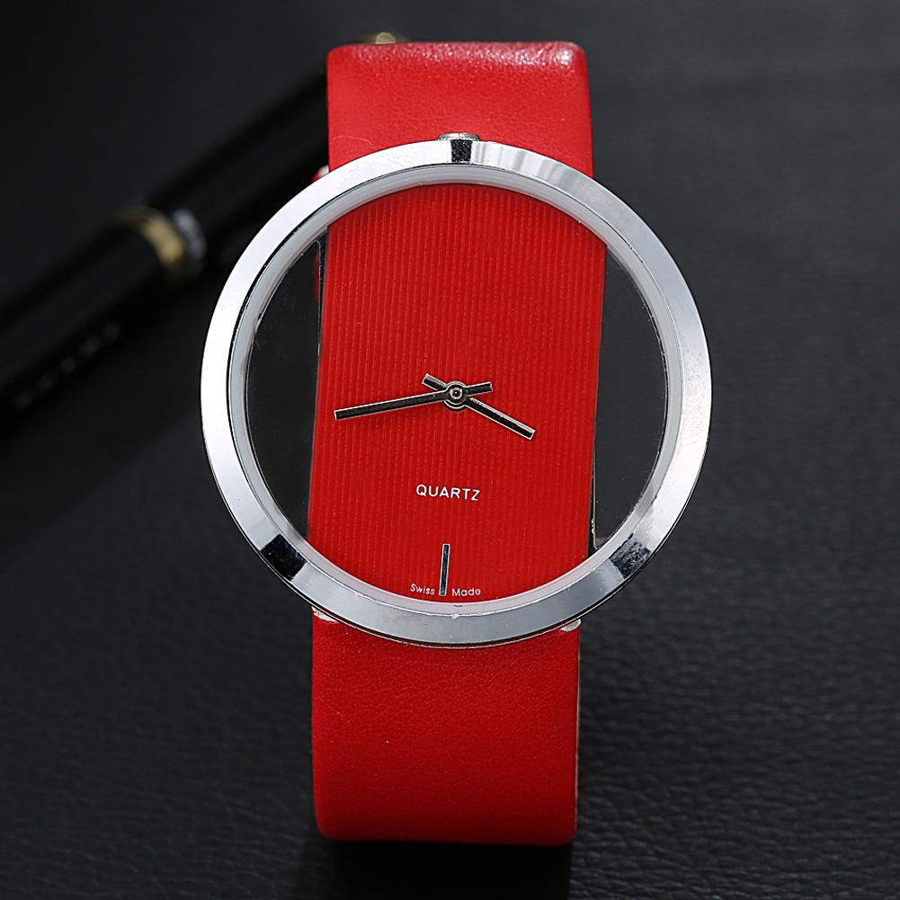 Watch Dial Big Women Transparent Hollow Skeleton Simple Wristwatch