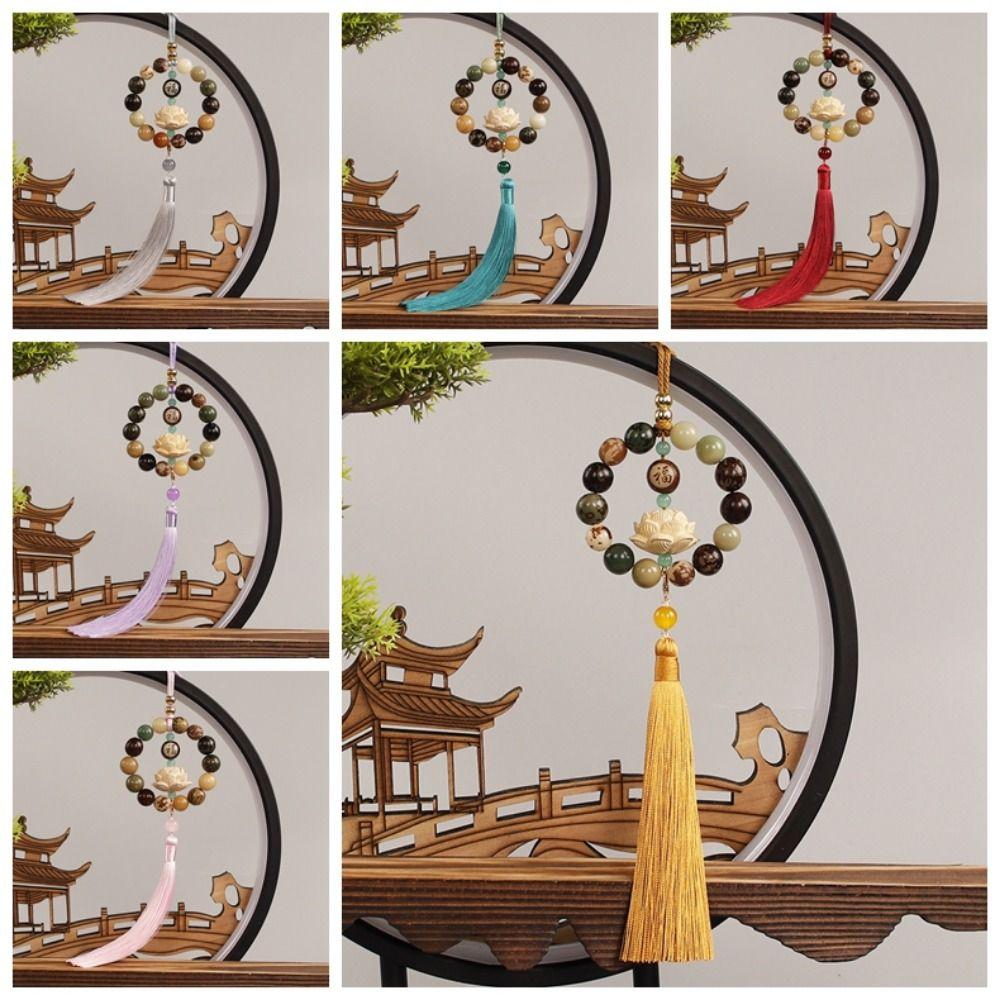 Классическое автомобильное зеркало заднего вида, подвеска Бодхи с кисточками, украшение для зеркала заднего вида, автомобильное зеркало заднего вида