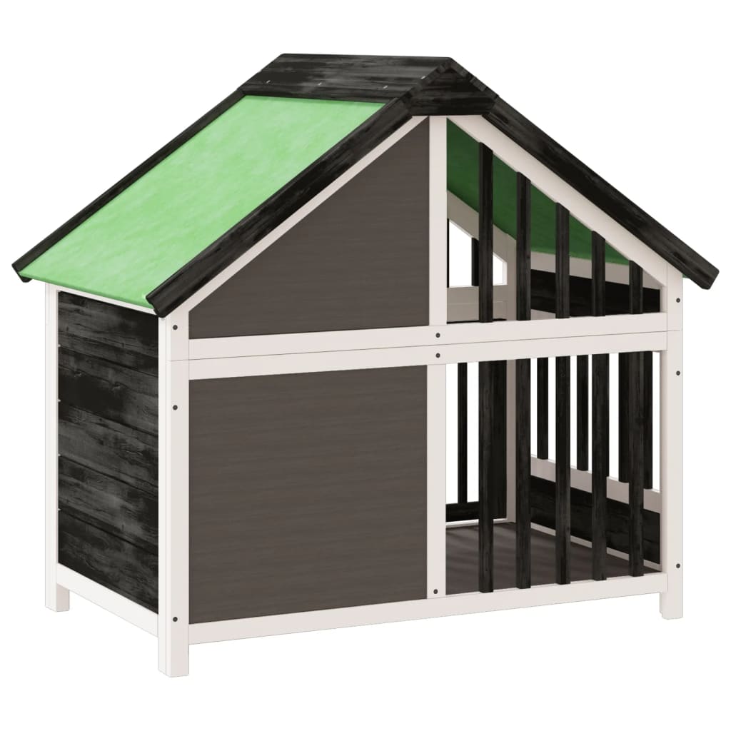 Dog House Gray 96 x 60.5 x 87 cm Solid Pine Wood