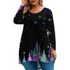 Женская мода большого размера с круглым вырезом и длинным рукавом, повседневный свободный пуловер с рождественским принтом