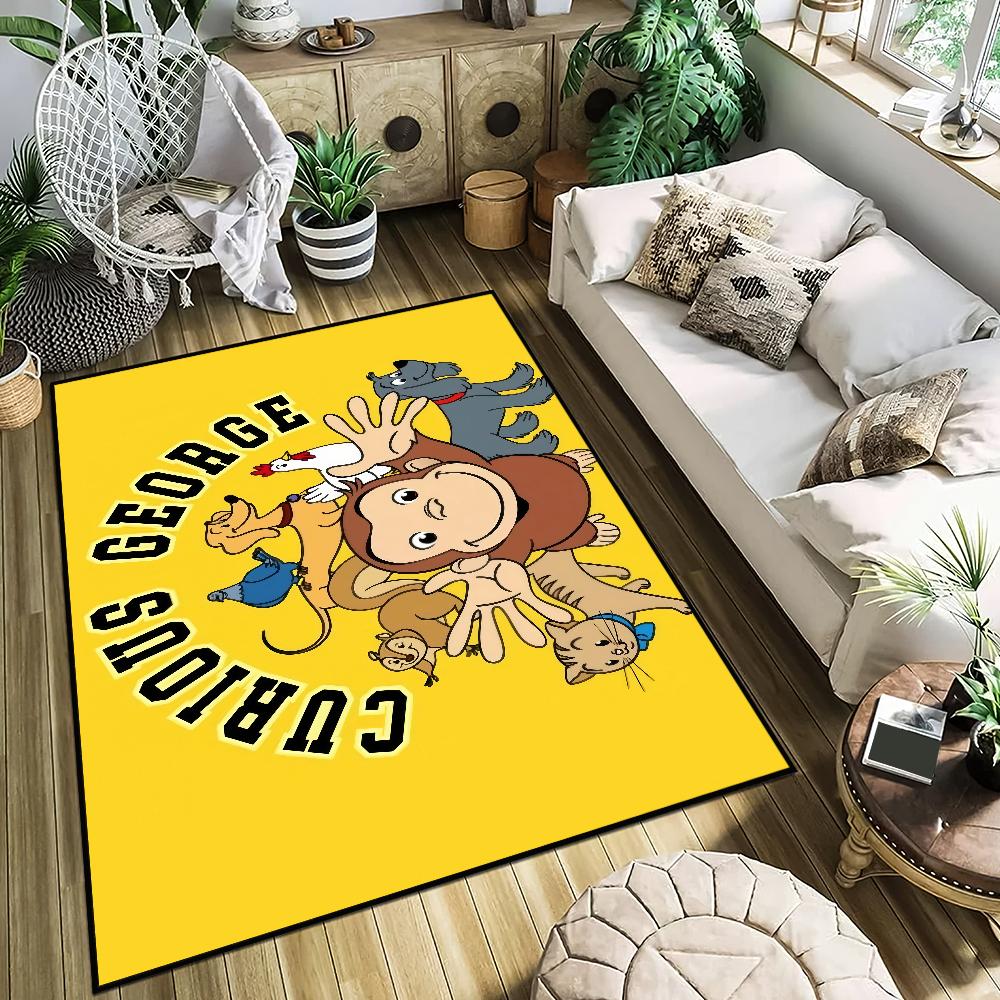 cartoon funny art monkey C-Curious G-George small carpet Rug Home Decor Bedroom Mat Hallway Balcony Entrance Doormat Decoration