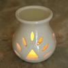Ceramic Clay Candle Operated Aroma Burner|Oil Diffuser Coming with 1 Tea Candle (Ivory White; 9 Cm)