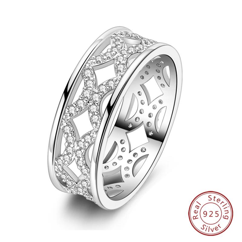 925 Sterling Silver Heart Shaped Infinite Minimalist Rings Hollow Celtic Knot Rings for Women Elegant Engagement Wedding Jewelry