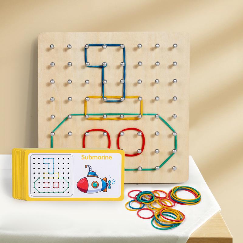 Wooden Geometric Shapes & Pegboard Educational Puzzle Toy for Early Childhood Development