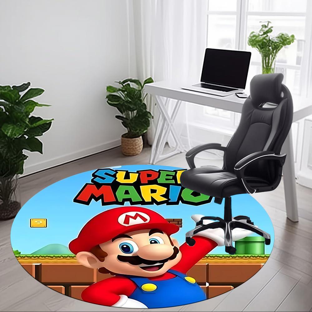 1 шт. Круглый ковер Mario Adventure для офиса, спальни, гостиной, декор для дома, декор комнаты, Offic a1016190