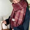 With Tassels Winter Scarves Angora Fleece Wrap Shawls High Quality Cashmere Scarf