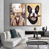 Bedroom Decor Funny Abstract Animals Canvas Pictures On Wall Modern Pug Dog Art Posters and Prints Room Decor No Frame