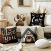 Set of 4 Adorable Throw Pillows Featuring Paw Prints, Designed in a Heart Shape, Ideal for Living Spaces And Pet Areas to Create a Warm Ambiance. Made