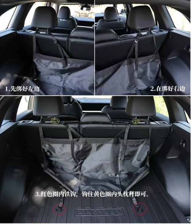 Car Storage Bag Tool Outdoor Portable Hanging Folding Storage Bag with LOGO Black Oxford Cloth Seat Back