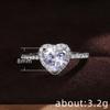 Classic Silver Heart Engagement Rings For Women White Red CZ Stone Inlay Fashion Jewelry Wedding Party Gift