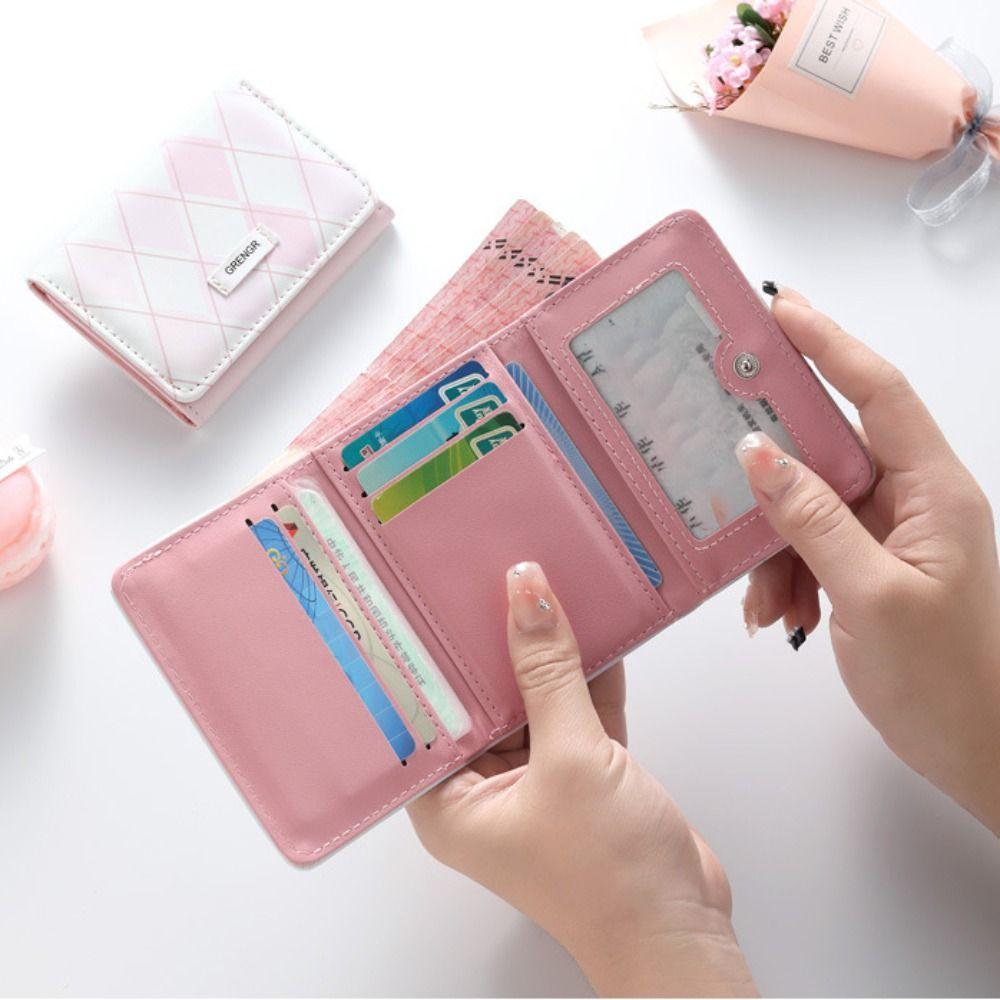 Простой Картхолдер Синий Маленький Кошелек Корейский Стиль Кошелек для Карт Женский