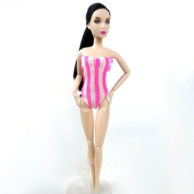 Розовое полосатое бикини для куклы Барби, одежда, цельное монокини, спасательный круг, купальный костюм для 1/6 BJD, аксессуары для кукол, детская игрушка